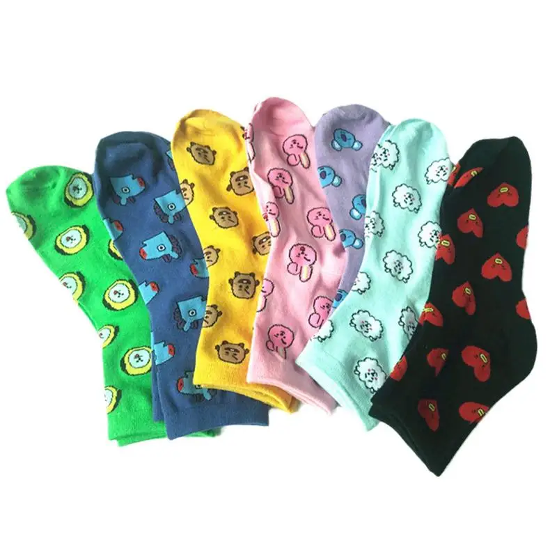 Носки Bt21 из чистого хлопка для пар, носки с мультяшным изображением овечьей шерсти, щенка, пони, кролика, печенья, любви, коаласас, женские но...
Носки Bt21 из чистого хлопка для пар, носки с мультяшным изображением овечьей шерсти, щенка, пони, кролика, печенья, любви, коаласас, женские но...