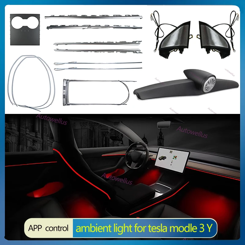256 цветов Φ окружающей среды для Tesla модели 3/Y, центр приборной панели, Φ яркий динамик, управление через приложение, регулировка цвета
256 цветов Φ окружающей среды для Tesla модели 3/Y, центр приборной панели, Φ яркий динамик, управление через приложение, регулировка цвета