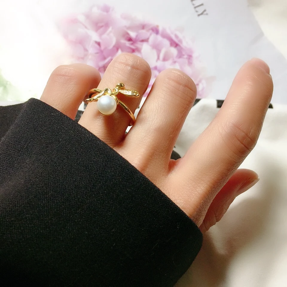 Korean fashion cherub rings, 18K gold plated stainless steel jewelry for women, Adjustable pearl rings for women, dating rings f
Korean fashion cherub rings, 18K gold plated stainless steel jewelry for women, Adjustable pearl rings for women, dating rings f