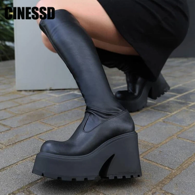 2022 Gothic Punk Knee High Boots Ladies Motorcycle Platform Women Zipper Thick Heels Pumps Female Street Cool Black Shoes Chunky
2022 Gothic Punk Knee High Boots Ladies Motorcycle Platform Women Zipper Thick Heels Pumps Female Street Cool Black Shoes Chunky