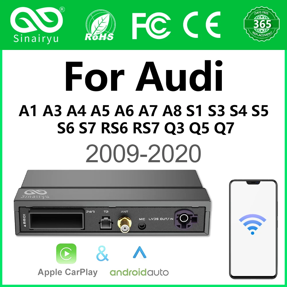 Sinairyu для Audi A3 A4 A6 S8 A5 Q3 A1 Q2 A7 S4 S5 S6 Android Авто беспроводная Apple Carplay Mirrorlink задняя камера автомобильные аксессуары
Sinairyu для Audi A3 A4 A6 S8 A5 Q3 A1 Q2 A7 S4 S5 S6 Android Авто беспроводная Apple Carplay Mirrorlink задняя камера автомобильные аксессуары