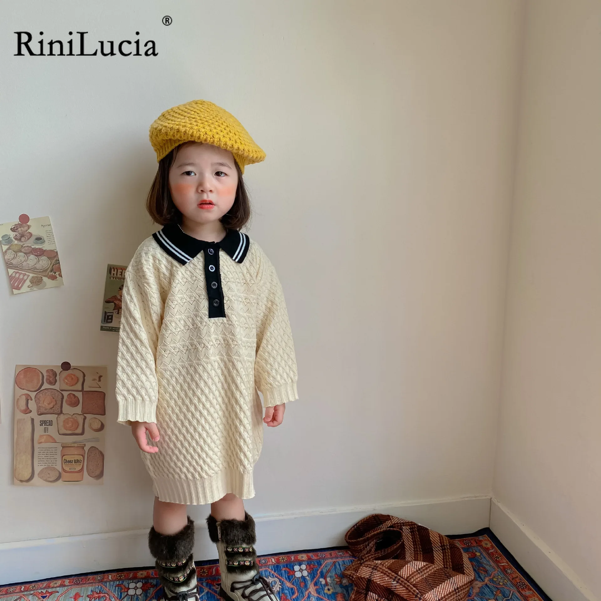 RiniLucia Autumn Toddler Girl Dress Winter Sweater Clothes Solid Color Baby Girls Lapel Knit Clothes Little Girls Dresses
RiniLucia Autumn Toddler Girl Dress Winter Sweater Clothes Solid Color Baby Girls Lapel Knit Clothes Little Girls Dresses