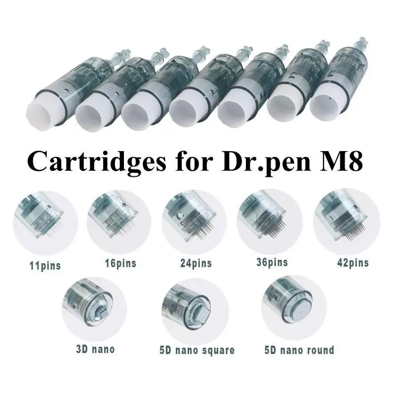 

Dr Pen Ultima M8 Cartridges Microneedle Replacement Needle Tip 11 16 24 36 42 Nano 3D 5D MTS Microneedling Kit Bayonet Derma Pen