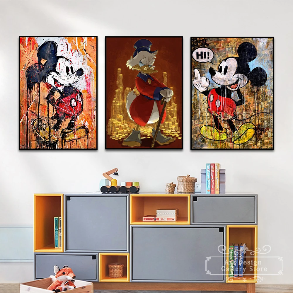 Street Graffiti Art Canvas Painting Disney Mickey Mouse and Donald Duck Poster and Print Art Picture for Living Room Cuadros
Street Graffiti Art Canvas Painting Disney Mickey Mouse and Donald Duck Poster and Print Art Picture for Living Room Cuadros