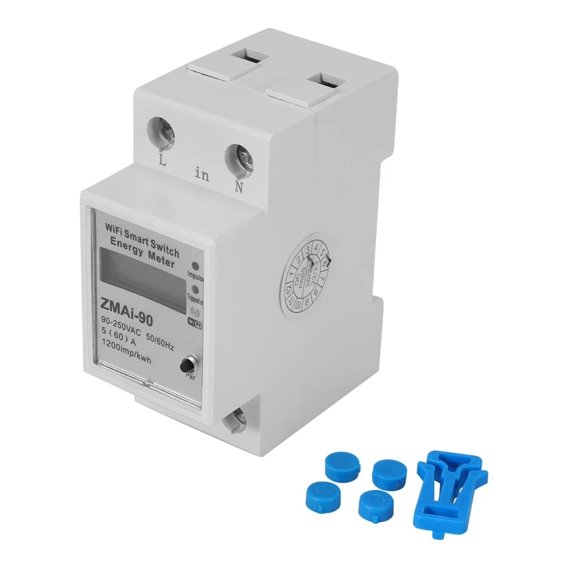 Wifi Smart Power Meter Switch Power Consumption Energy Monitoring Meter 110V 220V Din Rail Smart Life/Tuya App Remote Control
Wifi Smart Power Meter Switch Power Consumption Energy Monitoring Meter 110V 220V Din Rail Smart Life/Tuya App Remote Control