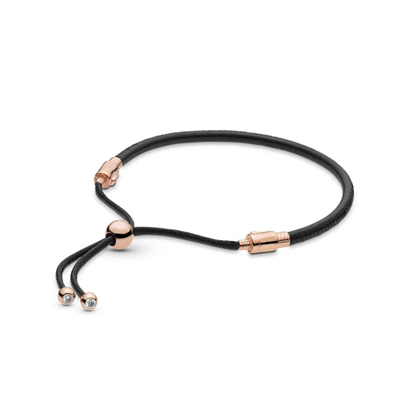 100% 925 Sterling Silver Charms 1:1 Summer Sliding Bangle Rose Black Leather Bracelet
100% 925 Sterling Silver Charms 1:1 Summer Sliding Bangle Rose Black Leather Bracelet