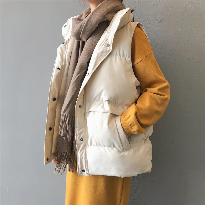 2022 Winter Sleeveless Vest Women Plus Size 2XL Down Cotton Vest Loose Casual Jackets Outerwear Sleeveless Bread Waistcoat
2022 Winter Sleeveless Vest Women Plus Size 2XL Down Cotton Vest Loose Casual Jackets Outerwear Sleeveless Bread Waistcoat