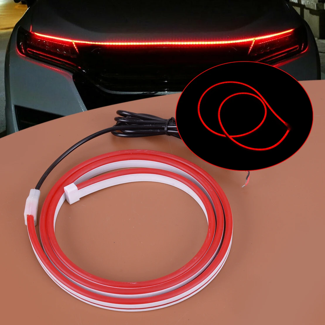 120cm 12V Hood LED Daytime Running Light Strip Waterproof Flexible Lamp for Universal Cars
120cm 12V Hood LED Daytime Running Light Strip Waterproof Flexible Lamp for Universal Cars