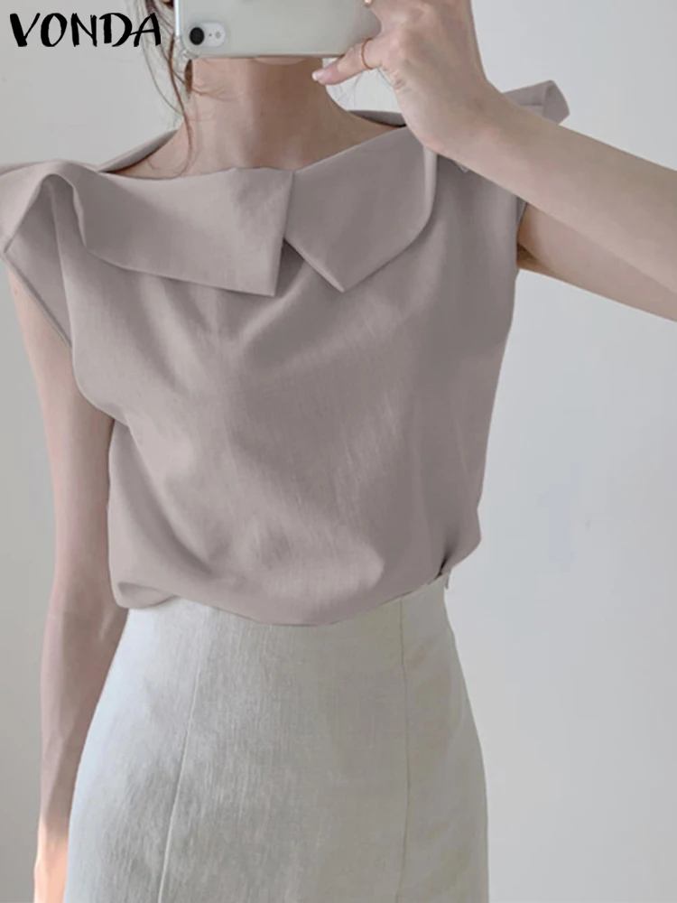 VONDA Y2K Women Summer Vest Tops Casual Shirts Female Blusa Elegant Street Loose Blouse Sleeveless Solid Lapel Chemise Oversize
VONDA Y2K Women Summer Vest Tops Casual Shirts Female Blusa Elegant Street Loose Blouse Sleeveless Solid Lapel Chemise Oversize