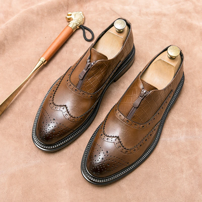 Spring brand Classic casual Brogue shoes brown lace-up leather shoes mens high quality Comfortable business office dress shoes
Spring brand Classic casual Brogue shoes brown lace-up leather shoes mens high quality Comfortable business office dress shoes