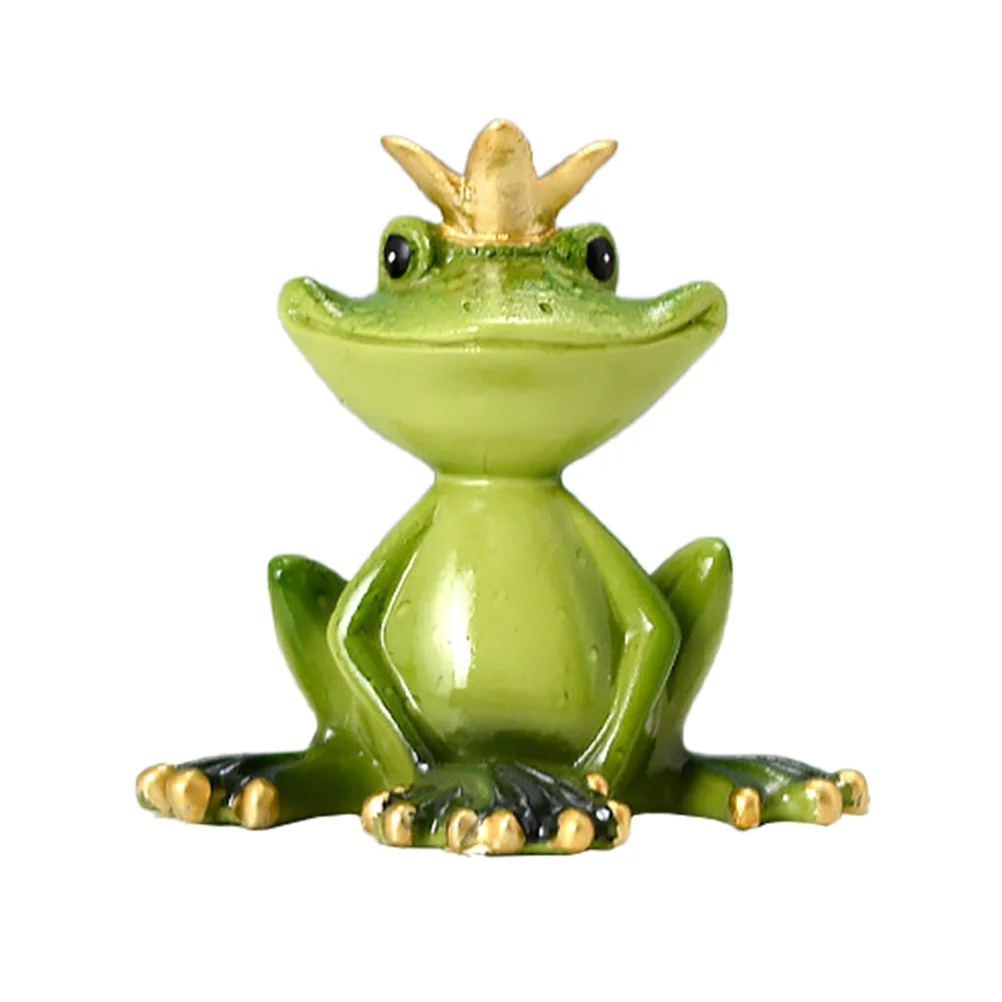 

Crown Frog Ornament Desktop Adornment Exquisite Resin Decor Home Craft Frogs Scene Creative Decorative Statue Toys Nordic