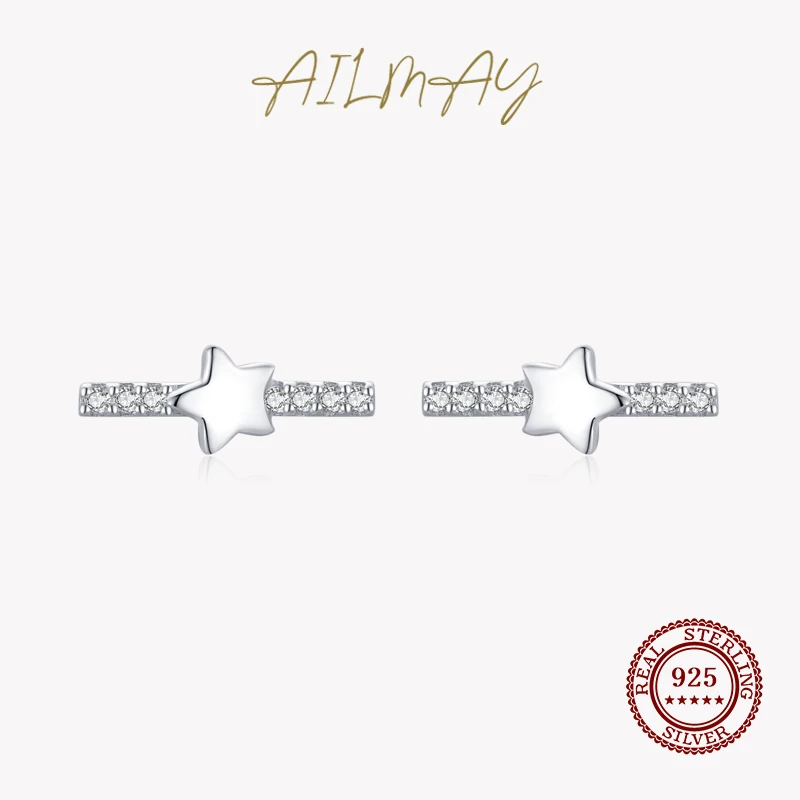 Ailmay Genuine 925 Sterling Silver Fashion Clear Zircon Star Stud Earrings For Women Wedding Statement Fine Silver Jewelry
Ailmay Genuine 925 Sterling Silver Fashion Clear Zircon Star Stud Earrings For Women Wedding Statement Fine Silver Jewelry