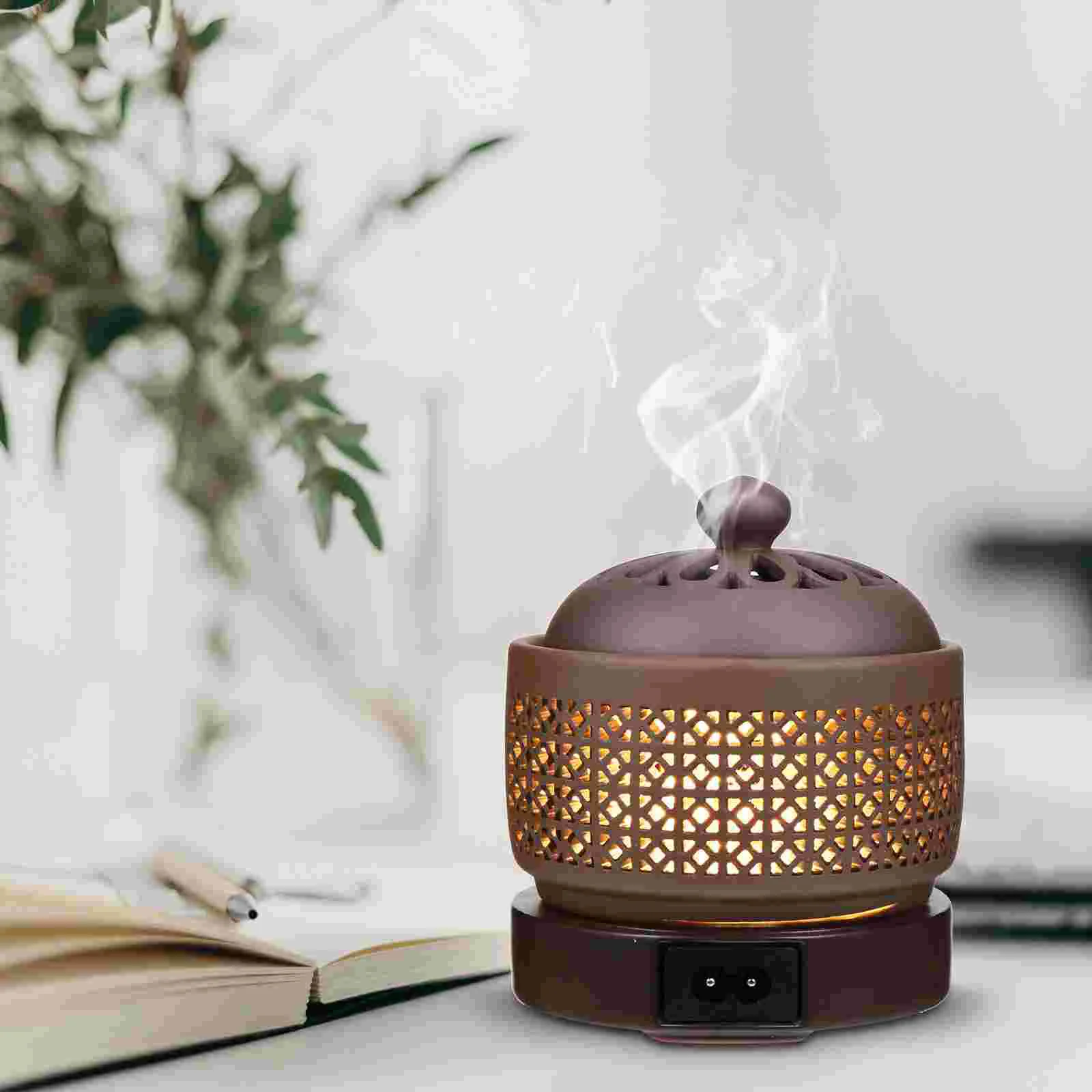 

Electronic Aromatherapy Furnace Vintage Home Decor Heating Censer Burner Adjustable Ceramics Household Electric