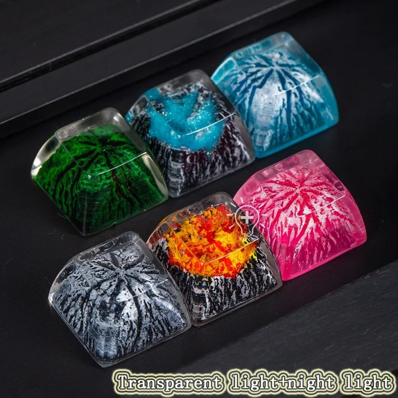 Mechanical Keyboard Snow Mountain Fuji Mountain Volcanic Resin Keycap Sa Height MX Cross Hole Transparent Luminous Keycap 
Mechanical Keyboard Snow Mountain Fuji Mountain Volcanic Resin Keycap Sa Height MX Cross Hole Transparent Luminous Keycap