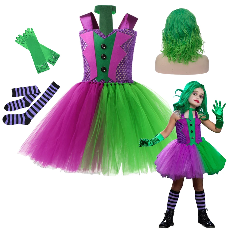 Halloween Costume For Kids Green Girls Tutu Dress Kids Cosplay Scary Clown Costume Girl Carnival Masquerade Party Dress Up 2-12Y
Halloween Costume For Kids Green Girls Tutu Dress Kids Cosplay Scary Clown Costume Girl Carnival Masquerade Party Dress Up 2-12Y