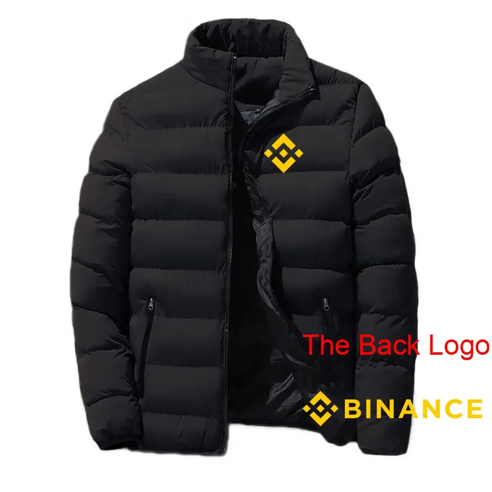 

Binance Crypto 2023 Men's New Winter Zipper Hoodies Warmer Parka Jackets Casual Outwear Coats Stand Collar Windbreak Padded Tops