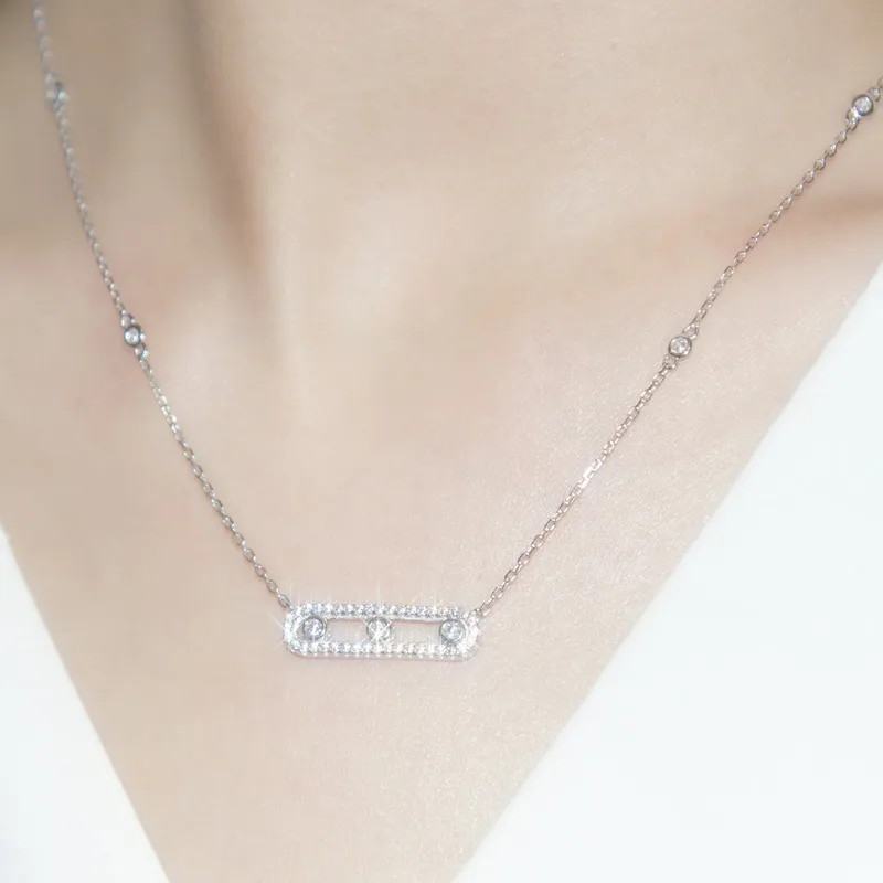 Fashion S925 Pure Silver Chain Necklace Women Set Crystal Drilling Clever Clavicle Contracted Allergy Ins
Fashion S925 Pure Silver Chain Necklace Women Set Crystal Drilling Clever Clavicle Contracted Allergy Ins