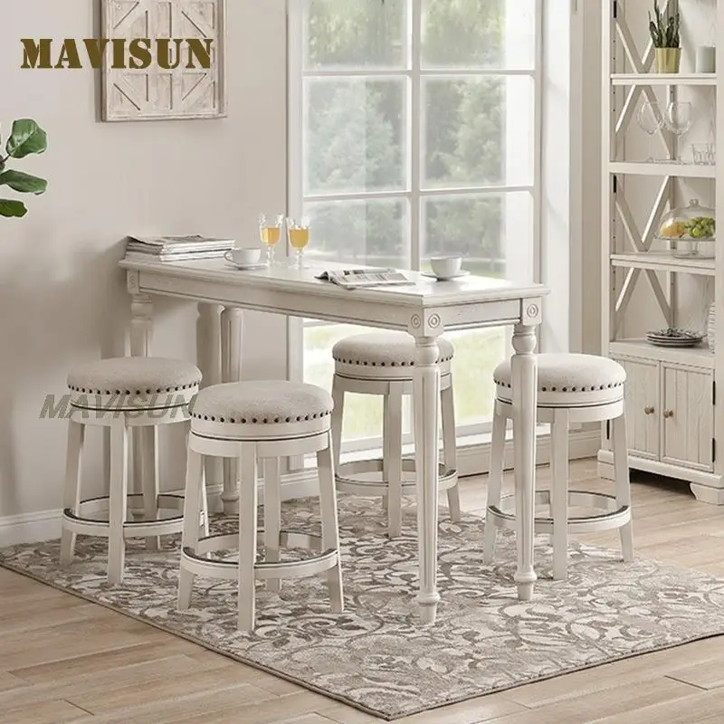 Living Room American Country Small Bar Drinking Table Household Simple High-Leg Table And Chair Combination Solid Wood Desk
Living Room American Country Small Bar Drinking Table Household Simple High-Leg Table And Chair Combination Solid Wood Desk