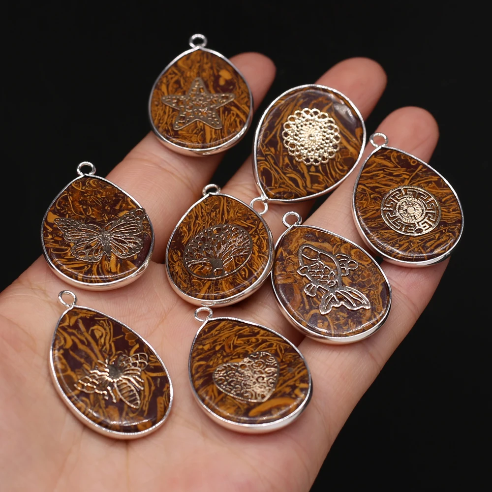 Natural Stone Tiger Eye Drop Silver-plated Pendant For Jewelry MakingDIY Necklace Earring Accessories Healing Gems Charm Gift1PC
Natural Stone Tiger Eye Drop Silver-plated Pendant For Jewelry MakingDIY Necklace Earring Accessories Healing Gems Charm Gift1PC