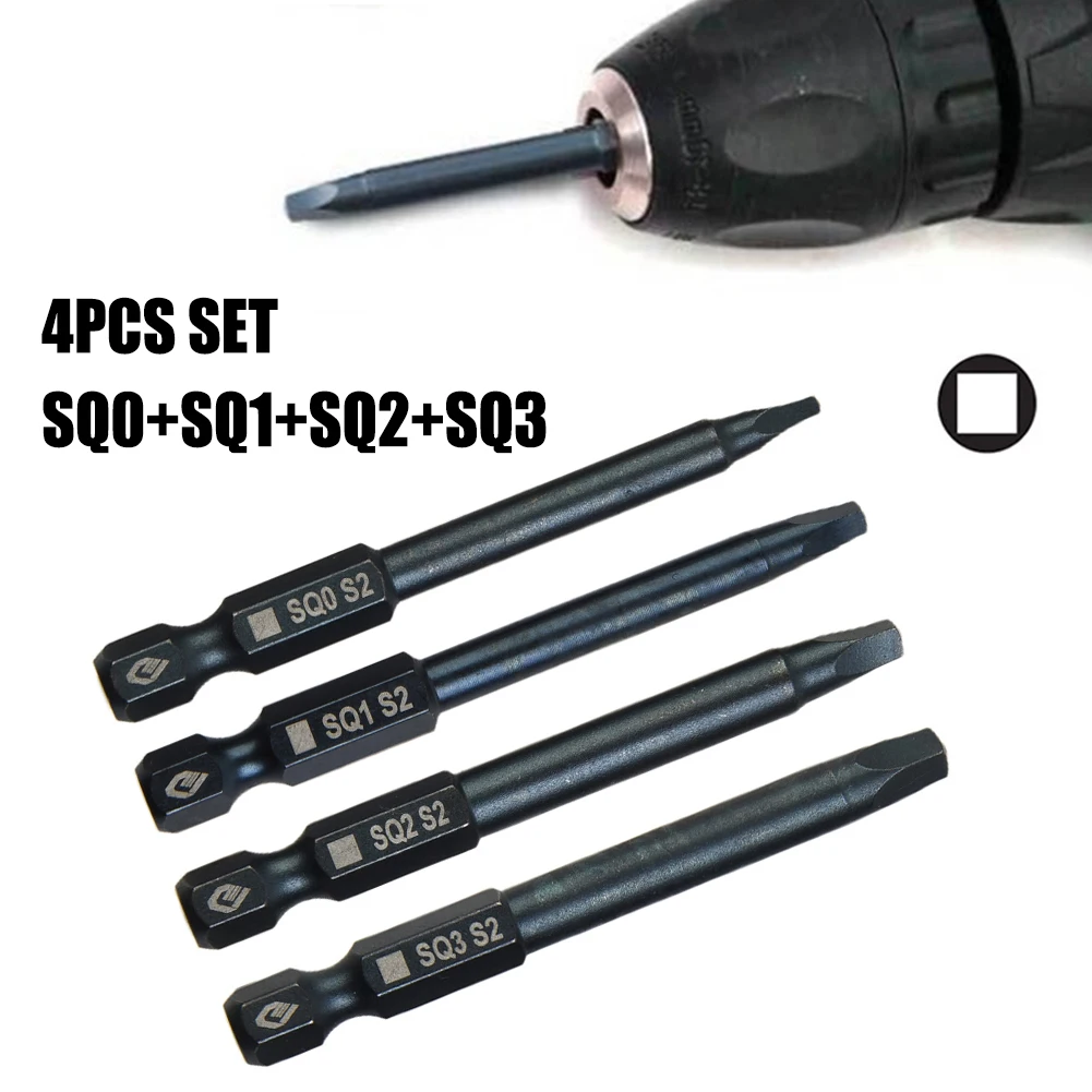 4 PCS Magnetic Screwdriver Bits Set 6.35mm 1/4In Hex Quick Release Shank 65mm SQ0 SQ1 SQ2 Square Head Wrench Electric Drill Bits
4 PCS Magnetic Screwdriver Bits Set 6.35mm 1/4In Hex Quick Release Shank 65mm SQ0 SQ1 SQ2 Square Head Wrench Electric Drill Bits