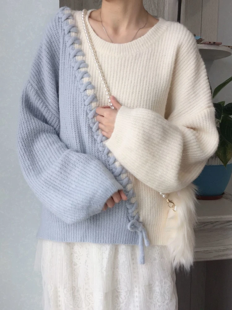 Fashion Women Sweaters 2023 Winter LOOSE Color Block Pullovers Korean Fashion Knitwears Thickening Large Size Long Sleeve Top
Fashion Women Sweaters 2023 Winter LOOSE Color Block Pullovers Korean Fashion Knitwears Thickening Large Size Long Sleeve Top