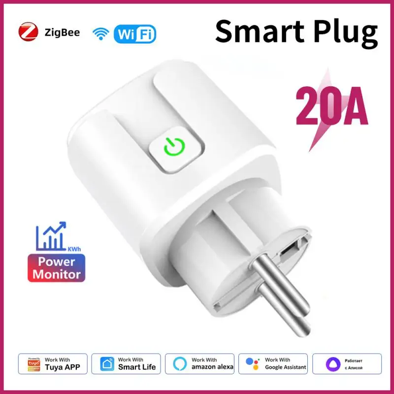 Tuya Wifi Zigbee 20A Smart Plug EU FR Timer Power Moinitor Socket Smart Home Automation Kits, Alexa Google Home Assistant Alice
Tuya Wifi Zigbee 20A Smart Plug EU FR Timer Power Moinitor Socket Smart Home Automation Kits, Alexa Google Home Assistant Alice