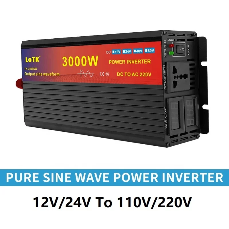 Car Micro Inverter Solar Power Inverter Pure Sine Wave 12V DC To AC 220V 3000W Voltage Converter Power
Car Micro Inverter Solar Power Inverter Pure Sine Wave 12V DC To AC 220V 3000W Voltage Converter Power