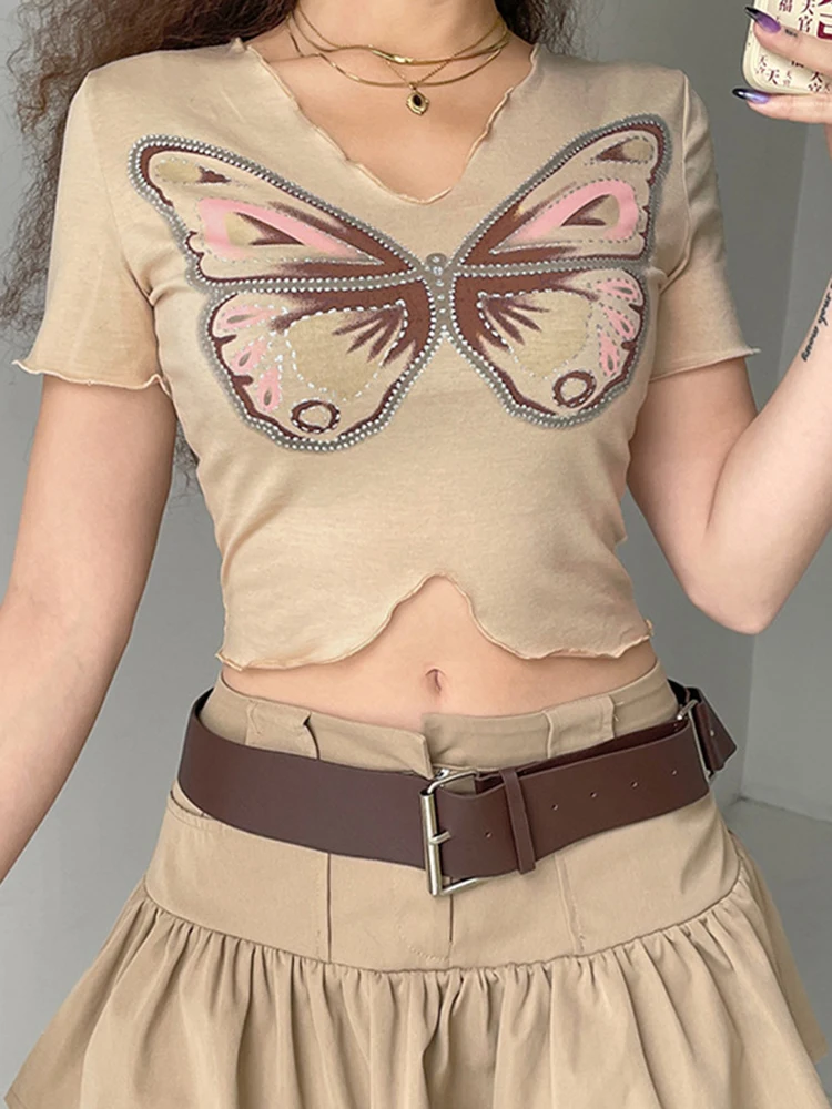 Y2K Butterfly Crop Tops Skin color Vintage Short Sleeve O Neck T Shirt Women Cute Sweet Harajuku Tee Summer New Pullovers 90s
Y2K Butterfly Crop Tops Skin color Vintage Short Sleeve O Neck T Shirt Women Cute Sweet Harajuku Tee Summer New Pullovers 90s