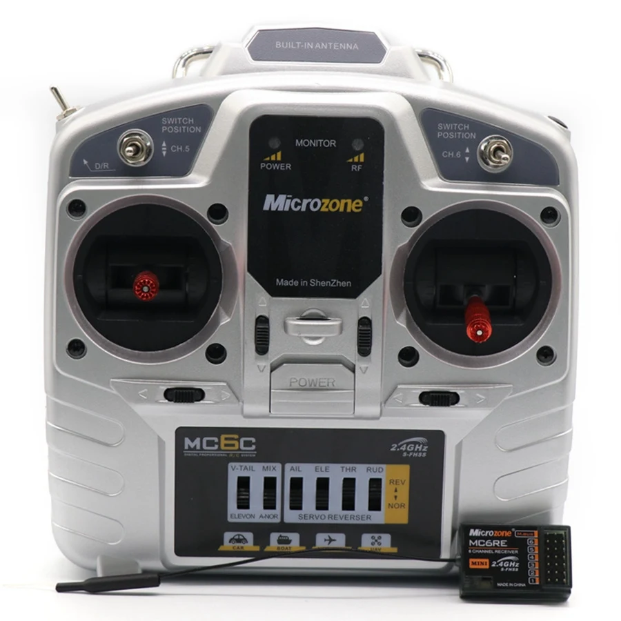 MicroZone MC6C 2,4G 6-канальный контроллер, приемник-передатчик, радиосистема для детской мультикоптера, вертолета, автомобиля, лодки
MicroZone MC6C 2,4G 6-канальный контроллер, приемник-передатчик, радиосистема для детской мультикоптера, вертолета, автомобиля, лодки