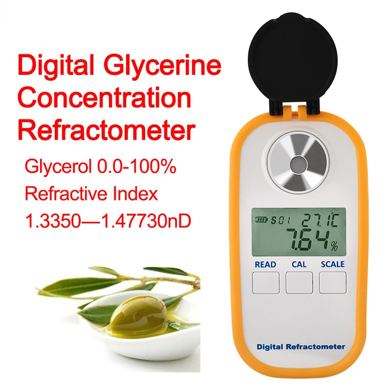 Penguji Meter Refraktometer Konsentrasi Gliserin Digital Glycerometer 0.0-100% Indeks Bias Gliserol 1.3350 ÷ 1.47730nD
Penguji Meter Refraktometer Konsentrasi Gliserin Digital Glycerometer 0.0-100% Indeks Bias Gliserol 1.3350 ÷ 1.47730nD