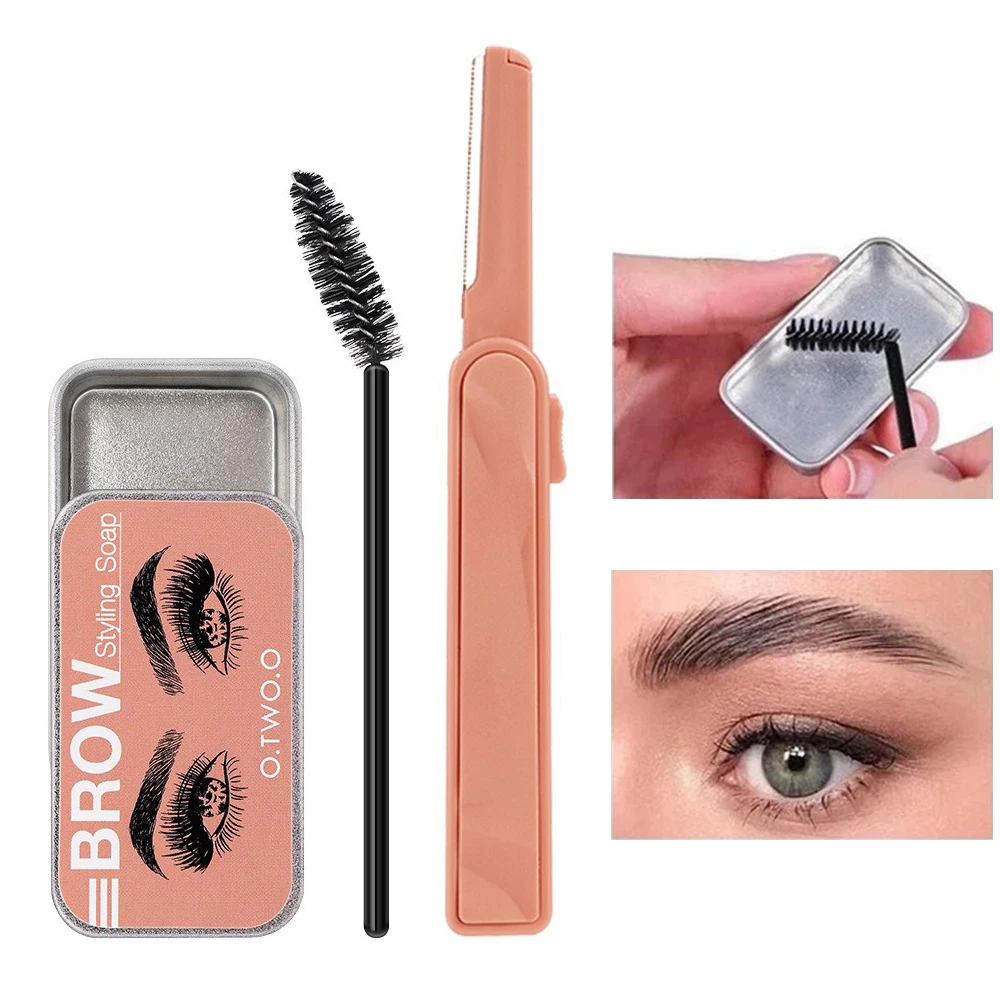 

3pc Eyebrow Gel Brows Wax Set Waterproof Long-Lasting 3D Feathery Wild Brow Styling Soap for Eyebrows Sculpt Lift Eyebrow Cream