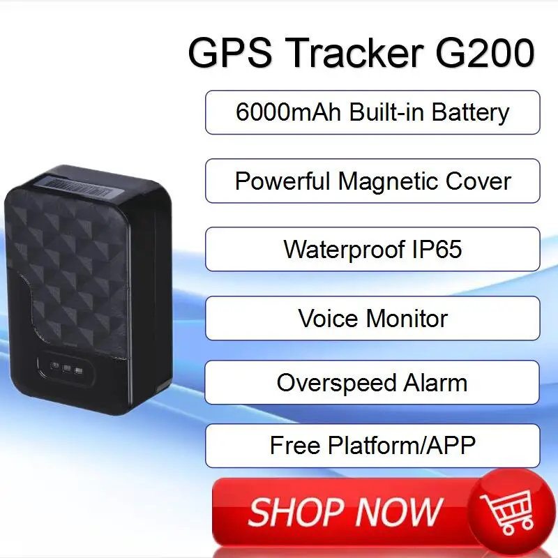 

Wireless Car GPS Tracker G200 Super Magnet WaterProof Vehicle GPRS Locator Device 60 Days Standby Real-Time Online App Tracking