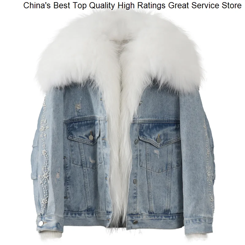Collar Hwitex Heavy Denim with Women Winter Jeans Parka Down Lined Jacket Real Fur Coat HW1050
Collar Hwitex Heavy Denim with Women Winter Jeans Parka Down Lined Jacket Real Fur Coat HW1050