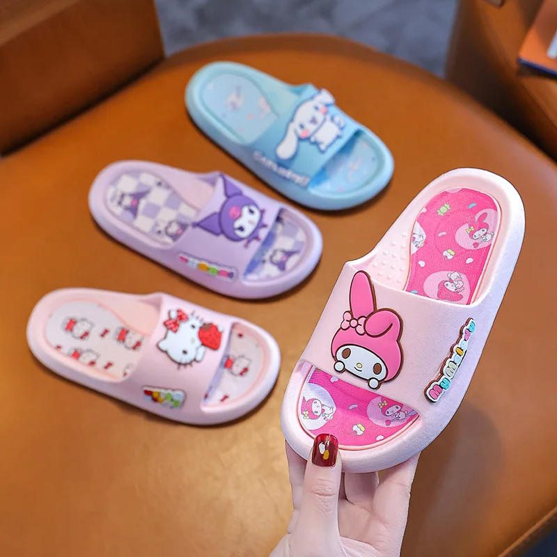 Anime Sanrio Kuromi Mymelody HelloKitty Cinnamoroll Children Slippers Bathroom Bathe Slippers Non-slip Kawaii Adult Home Use
Anime Sanrio Kuromi Mymelody HelloKitty Cinnamoroll Children Slippers Bathroom Bathe Slippers Non-slip Kawaii Adult Home Use