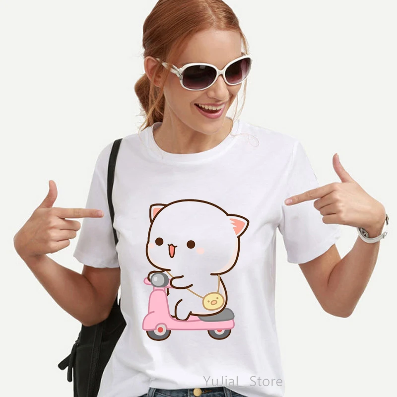 Peach And Goma Mochi Cat Love Ice Cream Cartoon Print Tshirt Women'S Clothing Funny T Shirt Femme Harajuku Kawaii Clothes
Peach And Goma Mochi Cat Love Ice Cream Cartoon Print Tshirt Women'S Clothing Funny T Shirt Femme Harajuku Kawaii Clothes