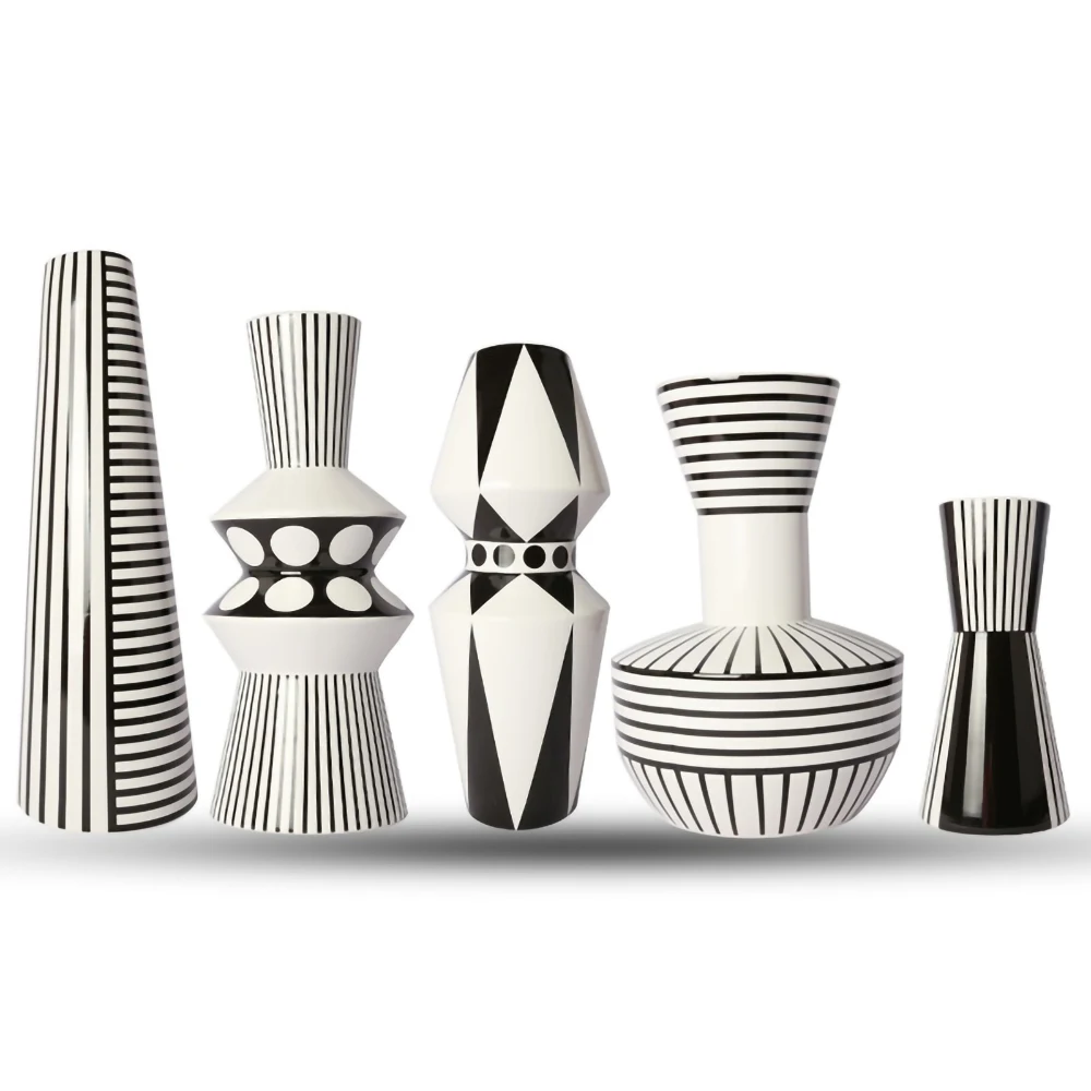 Nordic Geometric Ceramic Vase Black and White Bottle Scandinavian Modern Home Desk Decoration Living Room Table Countertop Vases
Nordic Geometric Ceramic Vase Black and White Bottle Scandinavian Modern Home Desk Decoration Living Room Table Countertop Vases