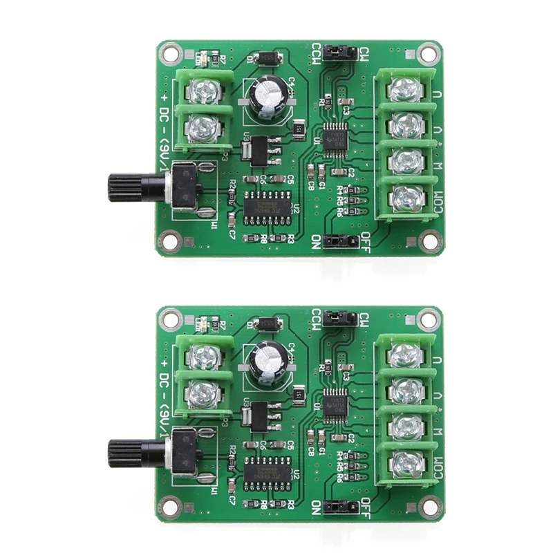 2X 5V-12V DC Brushless Motor Driver Board Controller For 3/4 Wires Hard Drive Motor
2X 5V-12V DC Brushless Motor Driver Board Controller For 3/4 Wires Hard Drive Motor