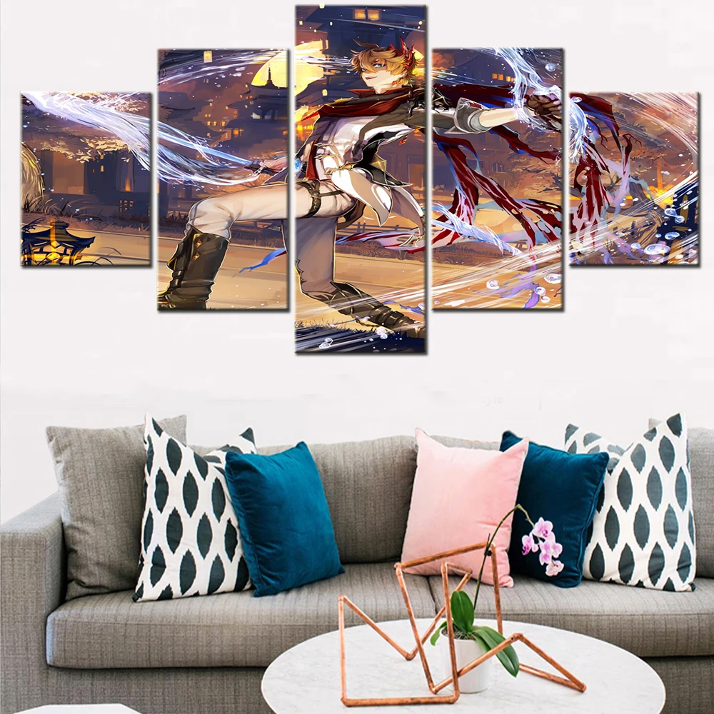 Wall Art HD Quality Canvas Genshin Impact Game Poster Pictures for Living Room Artwork 5 Panels Canvas Paintings Home Decoration
Wall Art HD Quality Canvas Genshin Impact Game Poster Pictures for Living Room Artwork 5 Panels Canvas Paintings Home Decoration