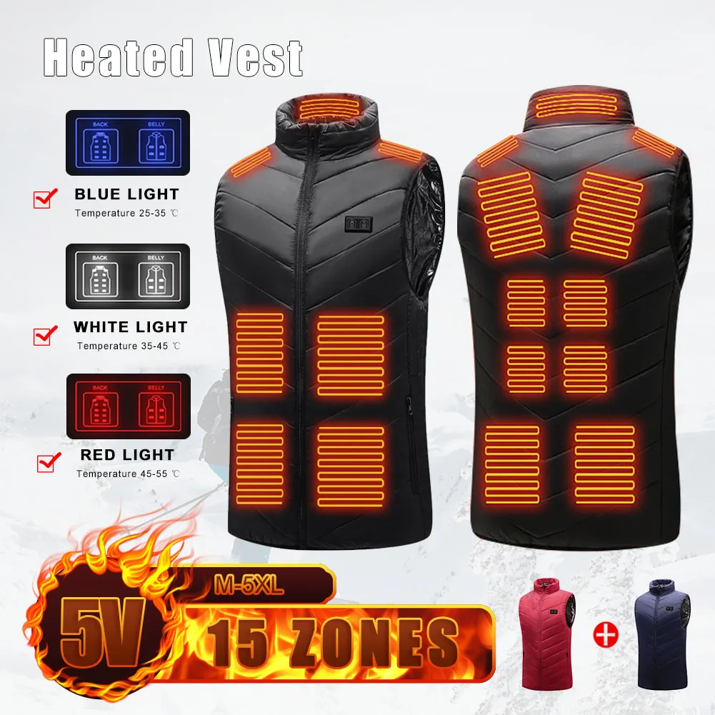 15 Heating Zones Winter Heated Jacket Men Women Fashion Warm Vest USB Smart Thermostat Clothes For Home Outdoor Camping
15 Heating Zones Winter Heated Jacket Men Women Fashion Warm Vest USB Smart Thermostat Clothes For Home Outdoor Camping
