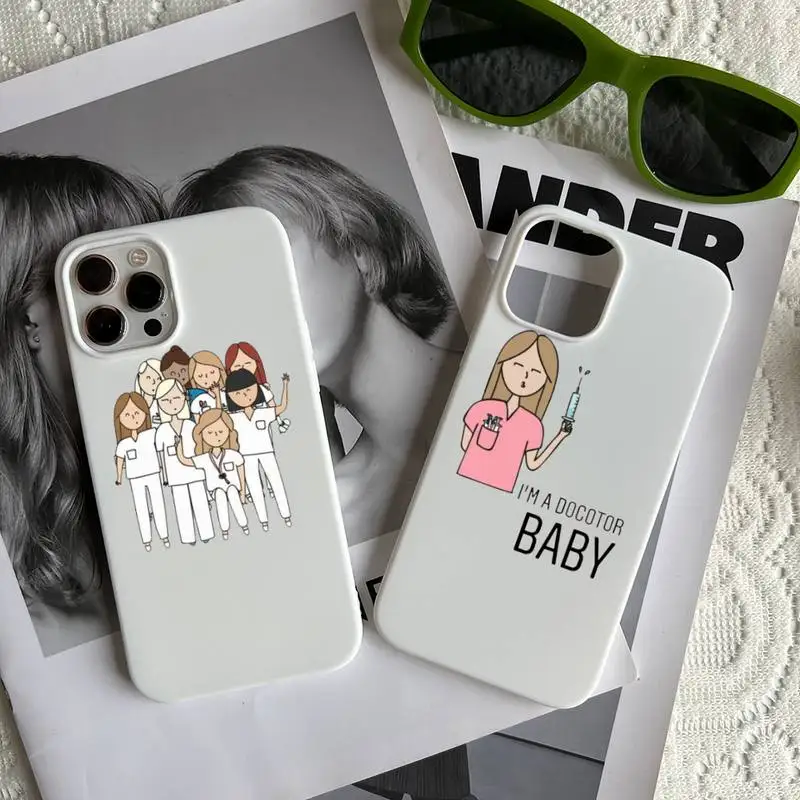 Cartoon Doctor Nurse Phone Case White Fundas Shell Cover For Iphone 6 6s 7 8 Plus Xr X Xs 11 12 13 Mini Pro Max
Cartoon Doctor Nurse Phone Case White Fundas Shell Cover For Iphone 6 6s 7 8 Plus Xr X Xs 11 12 13 Mini Pro Max