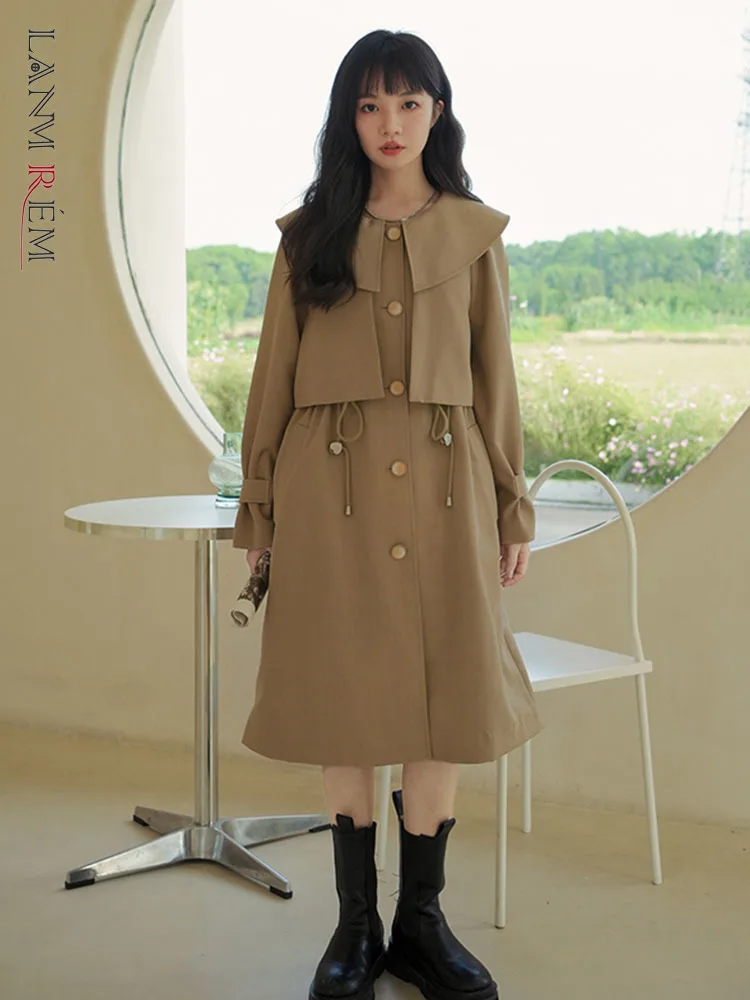 LANMREM Trench Coat For Women Solid Color Round Neck Single Breasted Drawstring Windbreaker Female Fashion Korean Style 2L1104
LANMREM Trench Coat For Women Solid Color Round Neck Single Breasted Drawstring Windbreaker Female Fashion Korean Style 2L1104