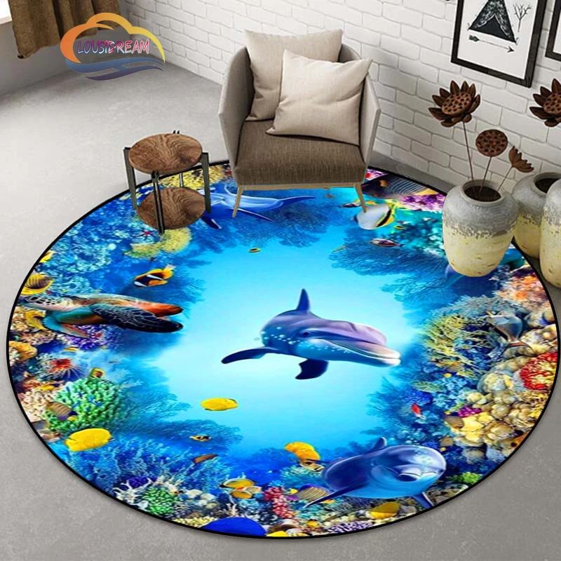 Oceanic dolphins rug 3D marine organism Round Carpet Anti-Slip Mat for Bedroom Floor Mat Computer Chair Mat Home Decoration
Oceanic dolphins rug 3D marine organism Round Carpet Anti-Slip Mat for Bedroom Floor Mat Computer Chair Mat Home Decoration