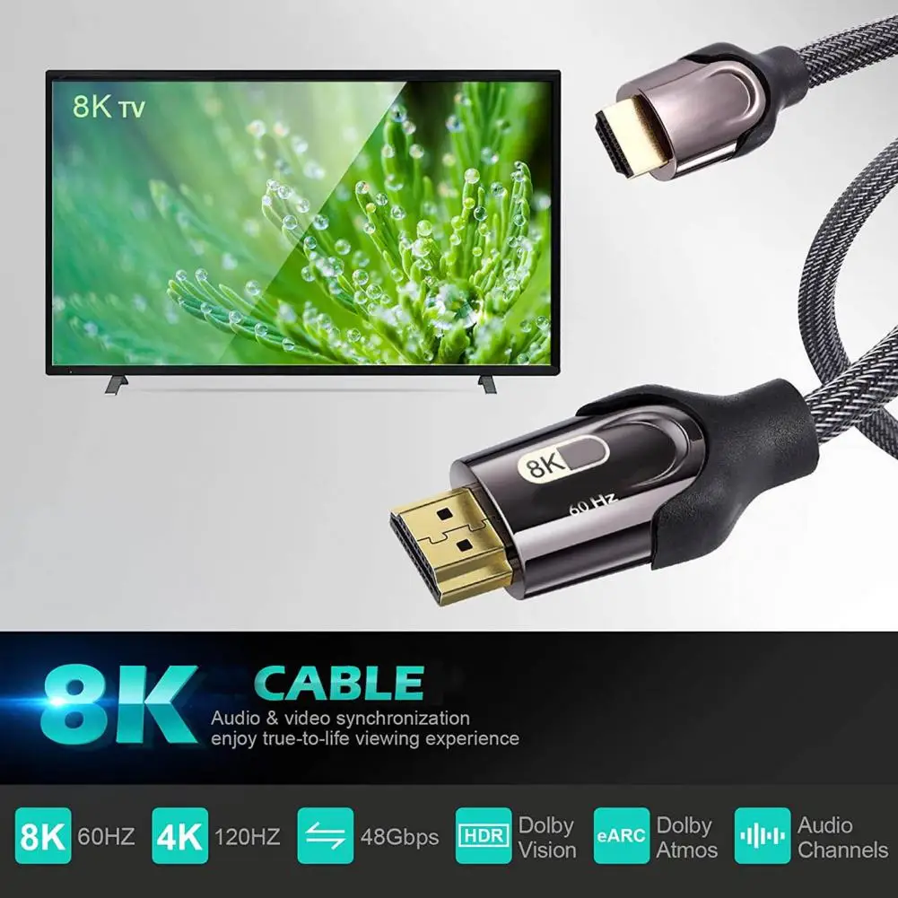 Lightweight Stable Transmission Universal HDMI-compatible 2.1 Male to Male Video Cord Office Supplies
Lightweight Stable Transmission Universal HDMI-compatible 2.1 Male to Male Video Cord Office Supplies