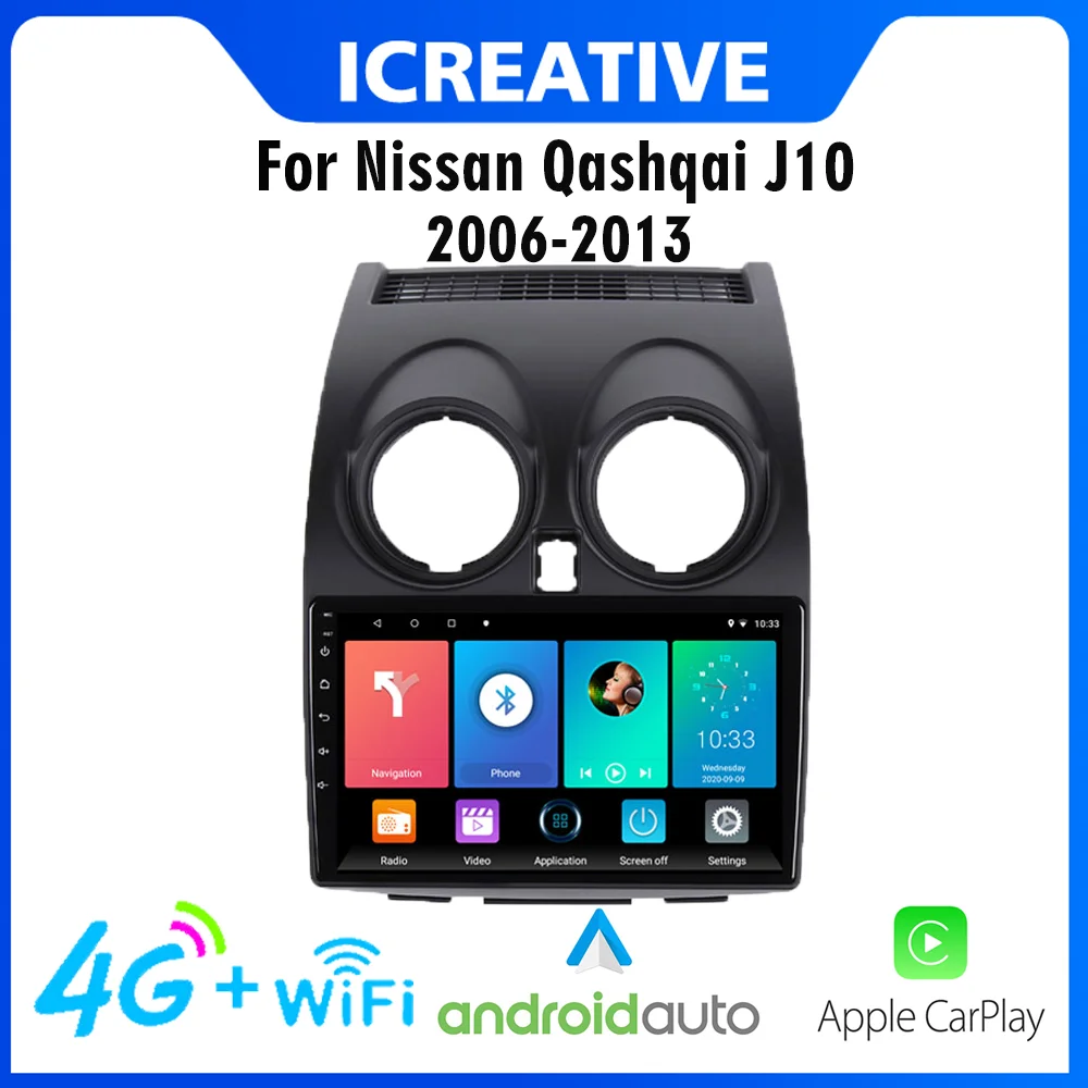 CarPlay Автомагнитола Магнитола 2 Din 4G Android для Nissan Qashqai J10 NJ10 2006-2013 9 дюймов 2.5D головное устройство с рамкой автомобильное стерео WiFi GPS мультимедий... 
CarPlay Автомагнитола Магнитола 2 Din 4G Android для Nissan Qashqai J10 NJ10 2006-2013 9 дюймов 2.5D головное устройство с рамкой автомобильное стерео WiFi GPS мультимедий...