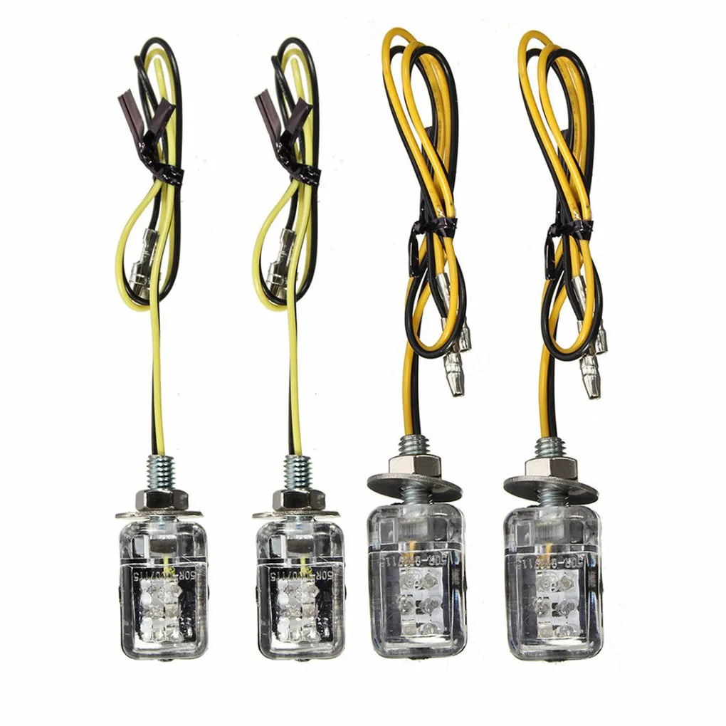 

4pcs set 6mm Bolt 6 LED Motorcycle Turn Signal Indicator Light Motor Mini Turnning Marker Bulb Motorbike Blinker