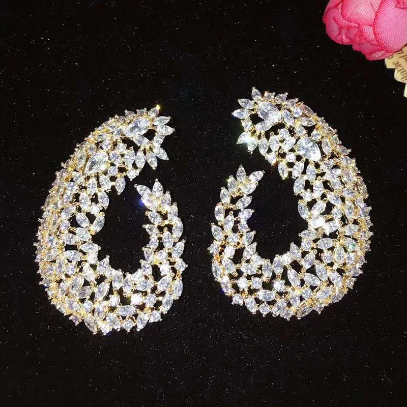 Fashion Fashion Multicolor Cubic Zirconia Hook Flowers Stud Earring For Women Jewelry Wedding Brincos boucle d'oreille E-868
Fashion Fashion Multicolor Cubic Zirconia Hook Flowers Stud Earring For Women Jewelry Wedding Brincos boucle d'oreille E-868