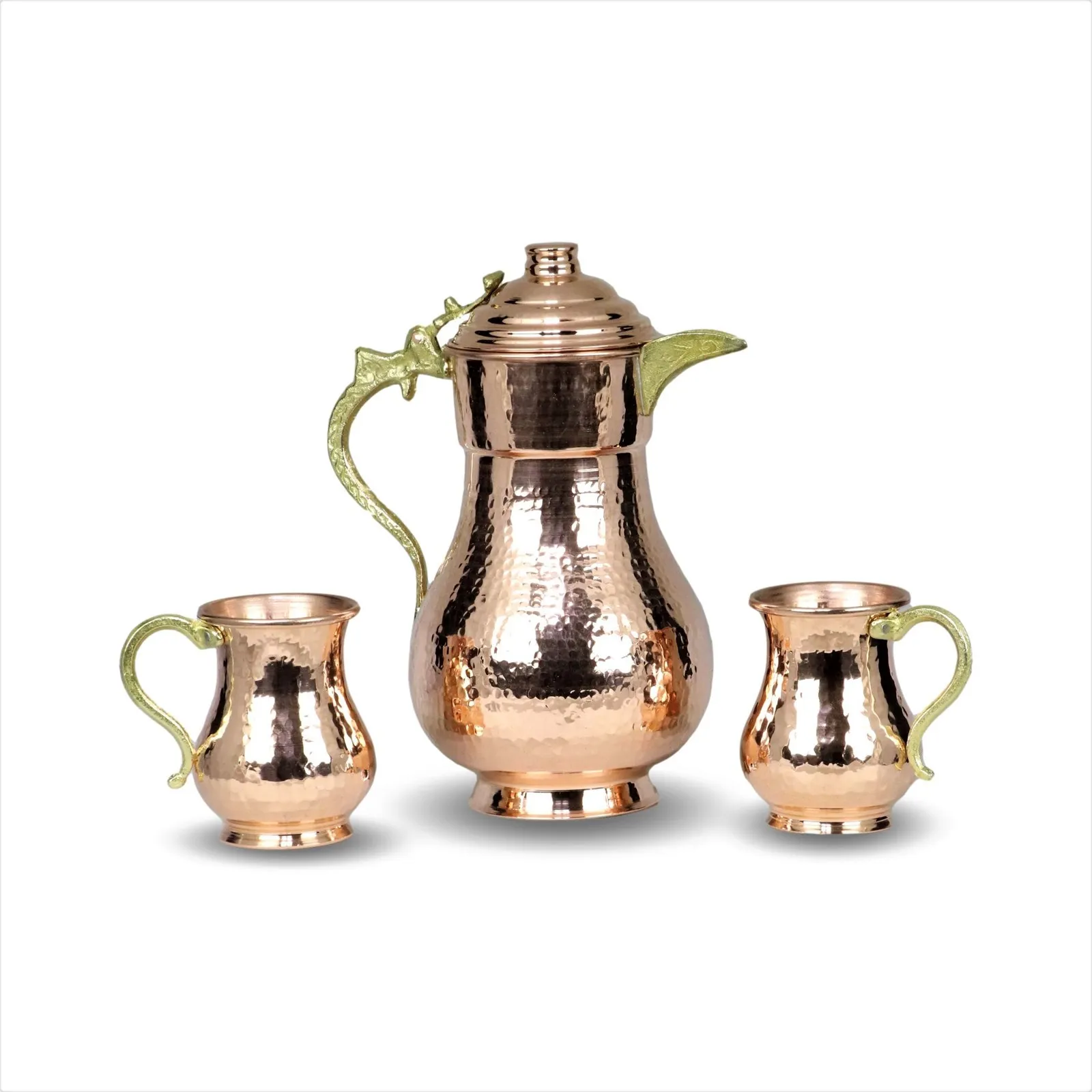 Morya Copper Water Pitcher with Lid Beverage Carafe Elegant Decanter Jug Handmade Ayran Drinkware Ottoman Style Set
Morya Copper Water Pitcher with Lid Beverage Carafe Elegant Decanter Jug Handmade Ayran Drinkware Ottoman Style Set