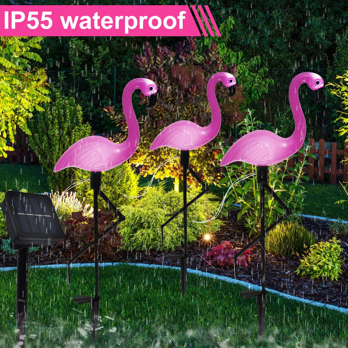3PCS Flamingo Solar Light IP55 Waterproof LED Pink Flamingo Stake Light Landscape Ground Lamp for Outdoor Pathway Garden Decor
3PCS Flamingo Solar Light IP55 Waterproof LED Pink Flamingo Stake Light Landscape Ground Lamp for Outdoor Pathway Garden Decor