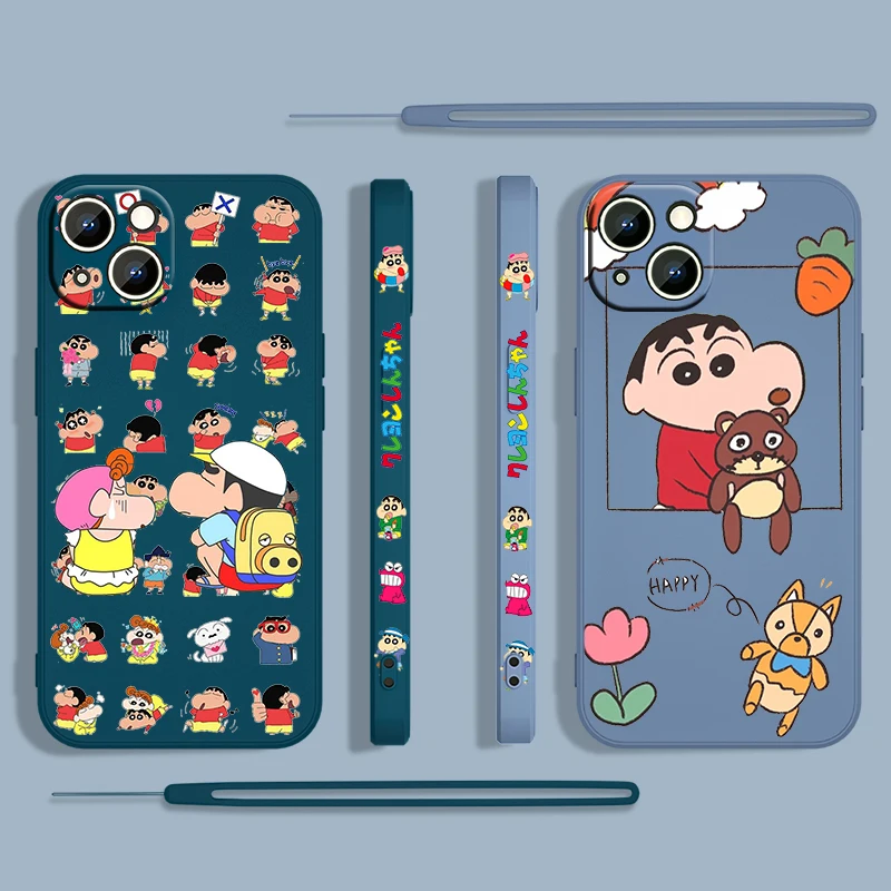 Cartoon Crayon Shin Chan For Apple iPhone 13 12 Mini 11 Pro XS MAX XR X 8 7 6S SE Plus Liquid Left Rope Silicone Phone Case Capa 
Cartoon Crayon Shin Chan For Apple iPhone 13 12 Mini 11 Pro XS MAX XR X 8 7 6S SE Plus Liquid Left Rope Silicone Phone Case Capa