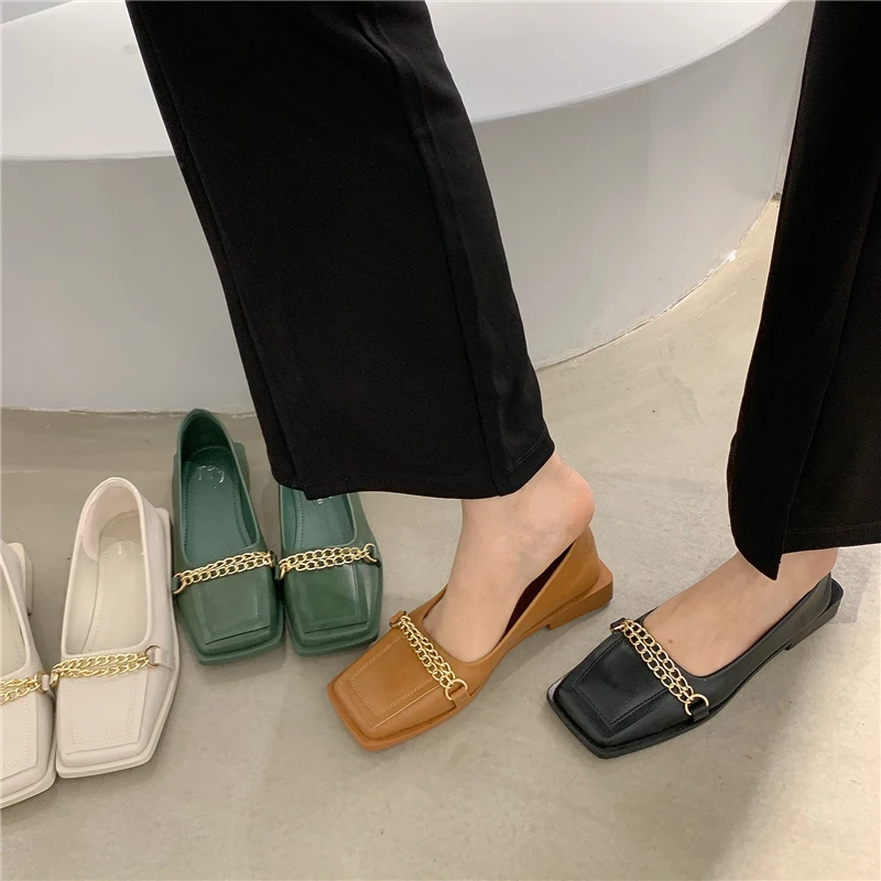 Moccasin Shoes Square Toe Oxfords Women's Metal Chain Casual Female Sneakers Shallow Mouth Flats British Style Soft Moccasins Ne
Moccasin Shoes Square Toe Oxfords Women's Metal Chain Casual Female Sneakers Shallow Mouth Flats British Style Soft Moccasins Ne